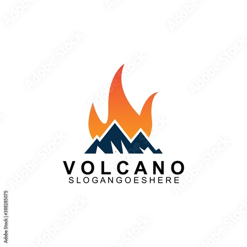 Volcano mountain logo vector. Simple illustration of volcano mountain vector logo