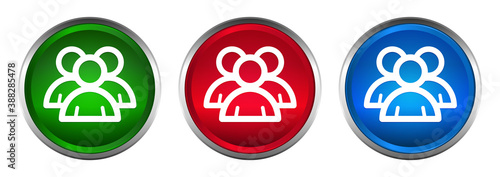 Group icon supreme round button set design illustration