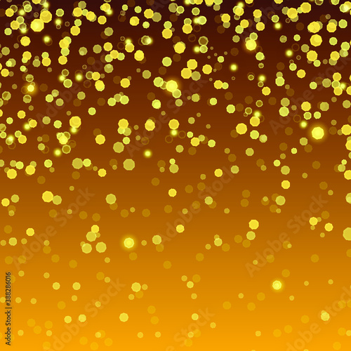 Confetti bokeh vector illustration. Glowing template background. Shining elements. Sparkling back. Falling glitter