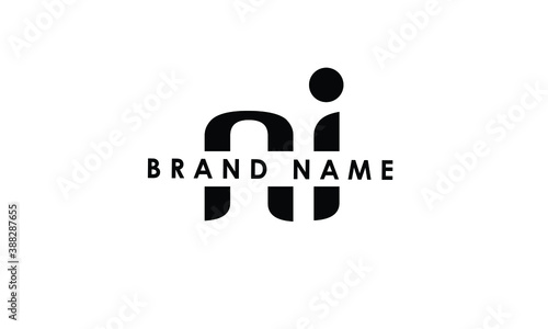 Alphabet letters Initials Monogram logo NI, IN, N and I