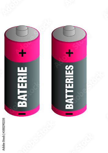 A pink and black battery