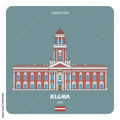 Academia Petrina in Jelgava, Latvia. Architectural symbols of European cities photo