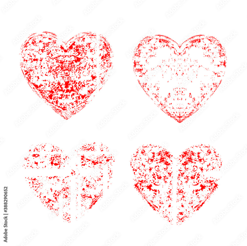 Set of Hearts . Grunge stamps collection.love Shapes for your design.Distressed symbols. Textured Valentine's Day signs.Vector illustration. Set of Hearts . Grunge stamps collection.love Shapes for your design.Distressed symbols. Textured Valentine's Day signs.Vector illustration.