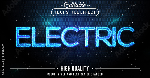 Editable text style effect - Electric theme style.