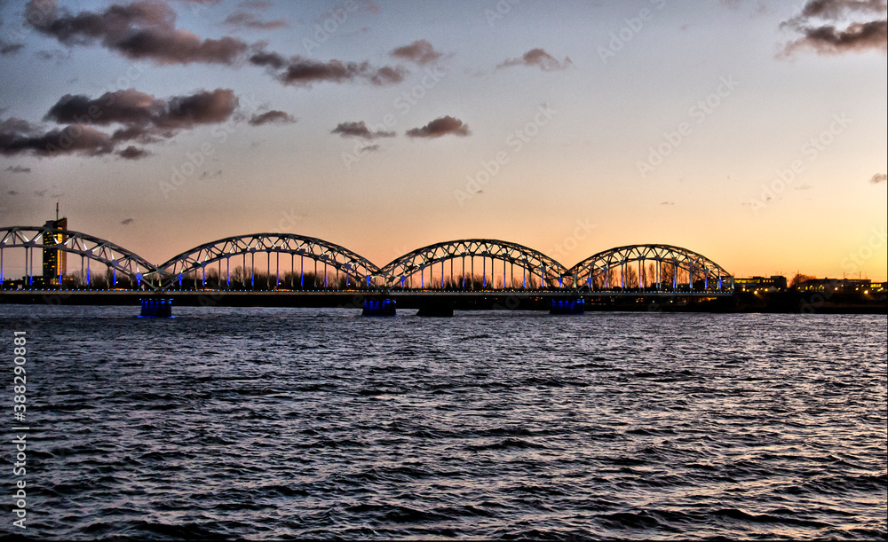 Naklejka premium city harbour bridge