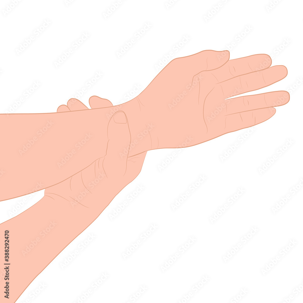 image graphics vector outline Wrist pain is often caused by sprains or fractures from sudden injuries concept health care image graphics vector outline Wrist pain is often caused by sprains or fractures from sudden injuries concept health care