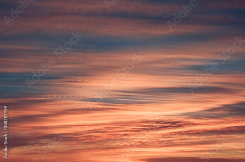 Beautiful sky in the city of Faro in Portugal. Nature paints.