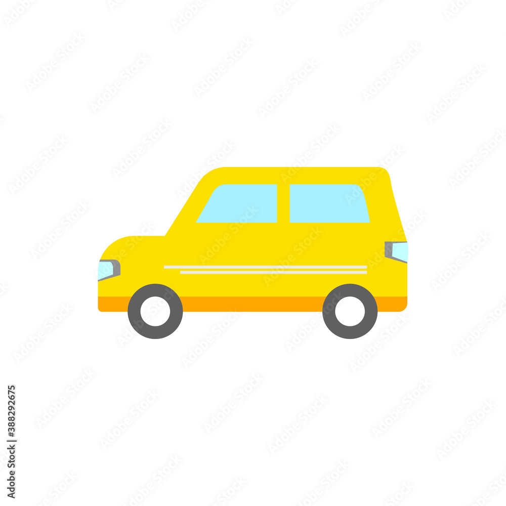 Colored car icon in flat style
