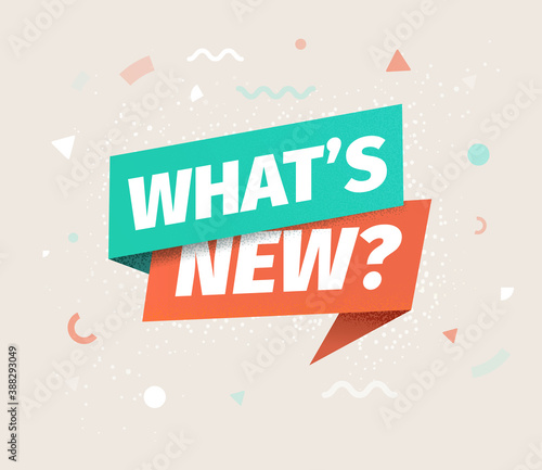 Whats new vector isolated icon. Advertising speech bubble.