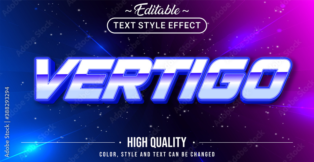 Editable text style effect - Vertigo theme style.