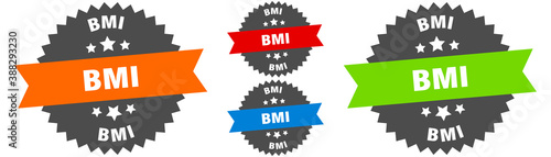 bmi sign. round ribbon label set. Seal