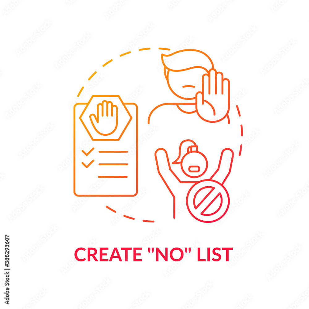 Create no list concept icon. Self health care checklist. Healthy body