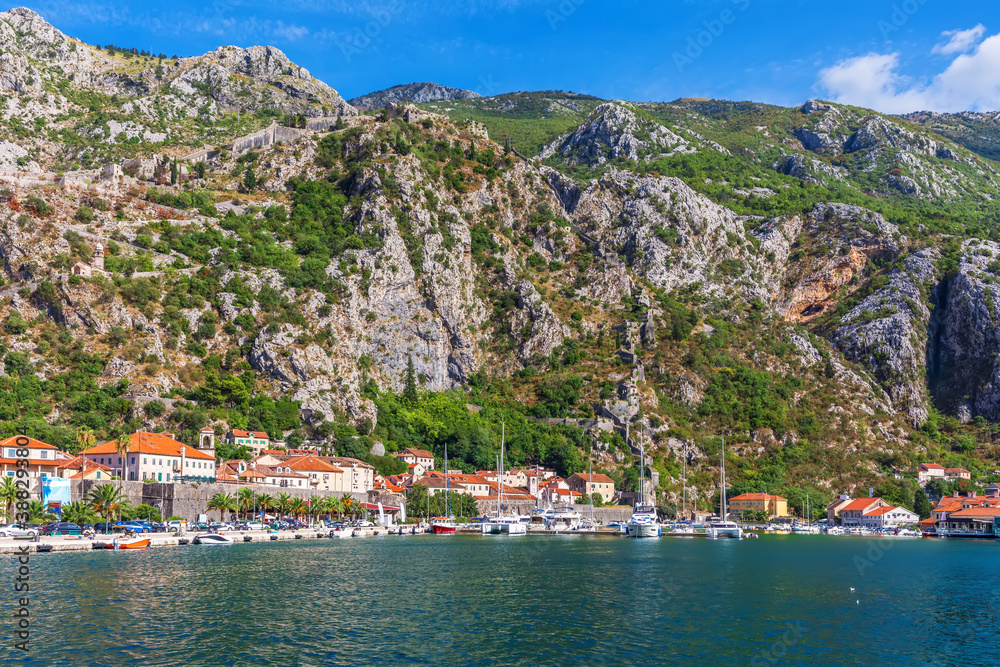 Adriatic coast in the Bay of Kotor, Montenegro
