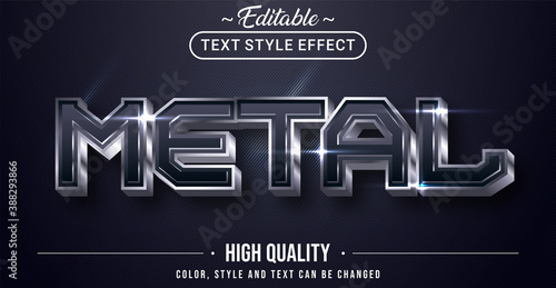 Editable text style effect - Metal theme style.