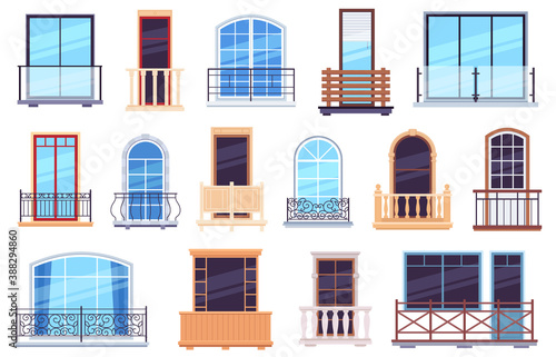 Vászonkép Windows and balconies