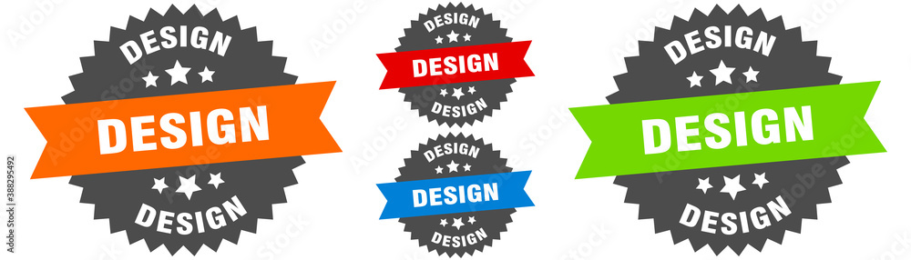 Fototapeta premium design sign. round ribbon label set. Seal