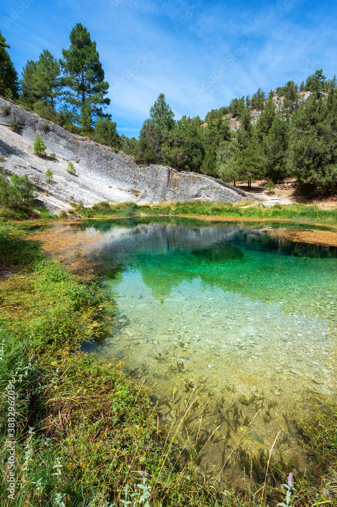 Natural water source of Fuentona of Muriel in soria province, Castilla y Leon, Spain. High quality photo