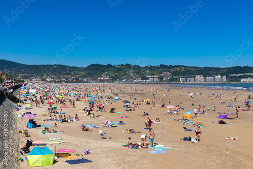 Fototapeta Naklejka Na Ścianę i Meble -  19 JUL 2020 - Hendaye, Basque Country, France - The beach