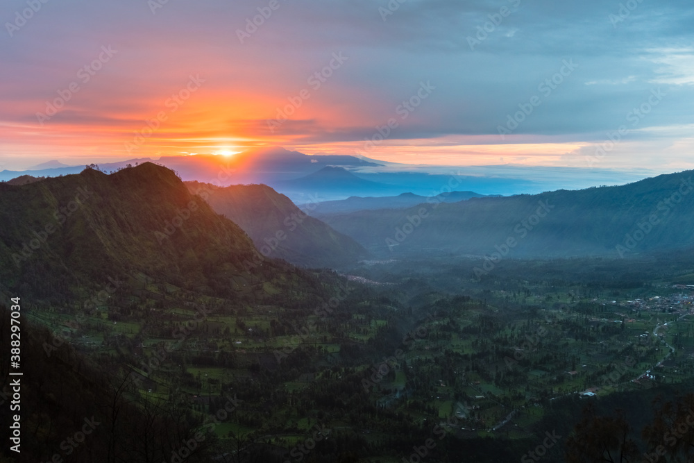 sunrise over the mountains