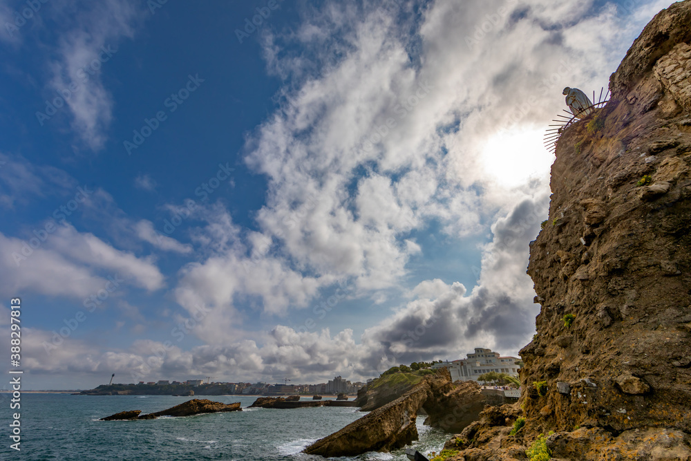 Rock of the Virgin Mary, Biarritz seafront, Basque Country, France
