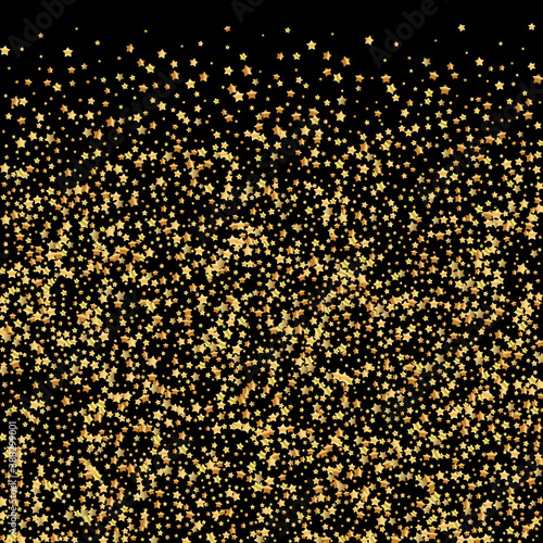 Gold stars luxury sparkling confetti. Scattered sm