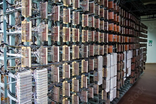 Old automatic telephone exchange.