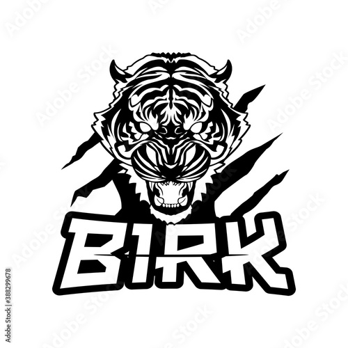 Esport Clan Gaming Logo Birk - Black & White