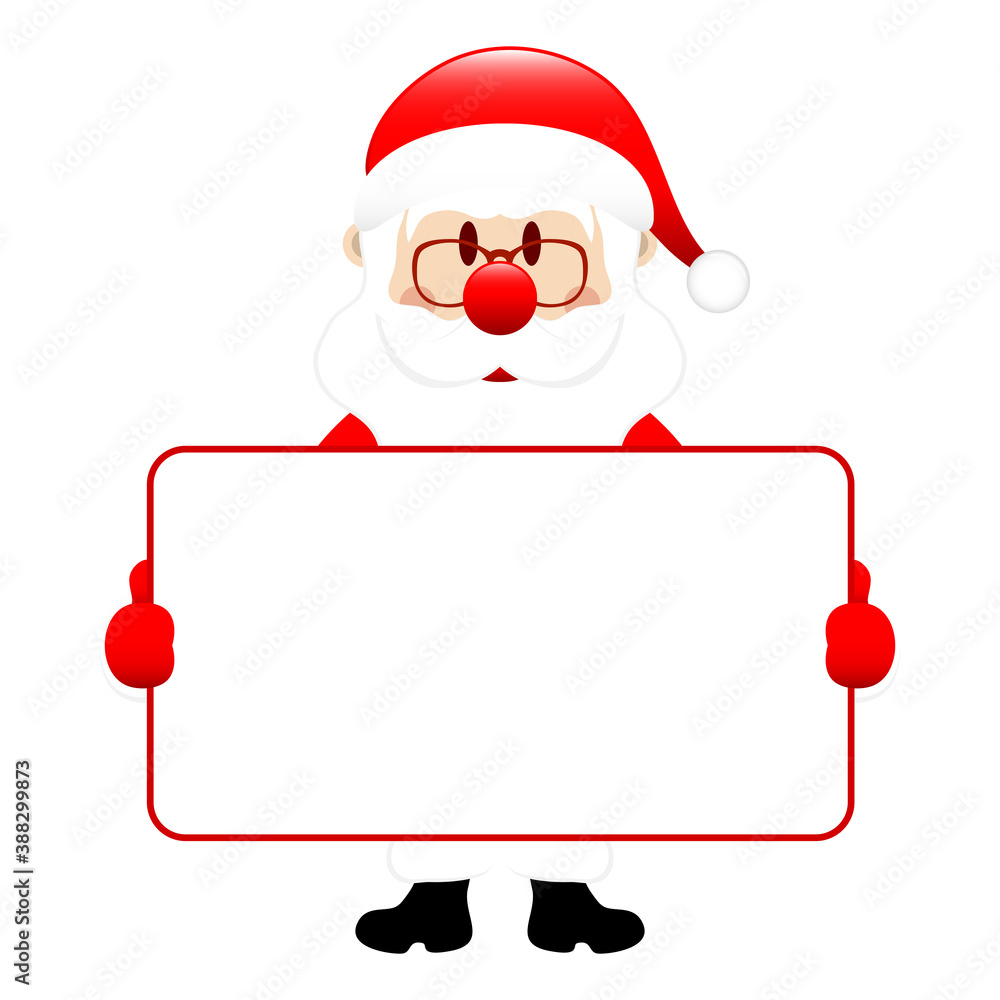 Stehender Weihnachtsmann Hält Leeres Schild Stehender Weihnachtsmann Hält Leeres Schild