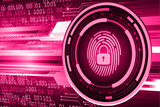 Finger print network cyber security background.
