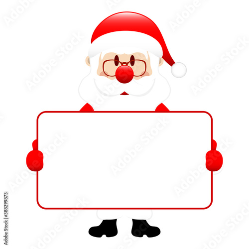 Stehender Weihnachtsmann Hält Leeres Schild