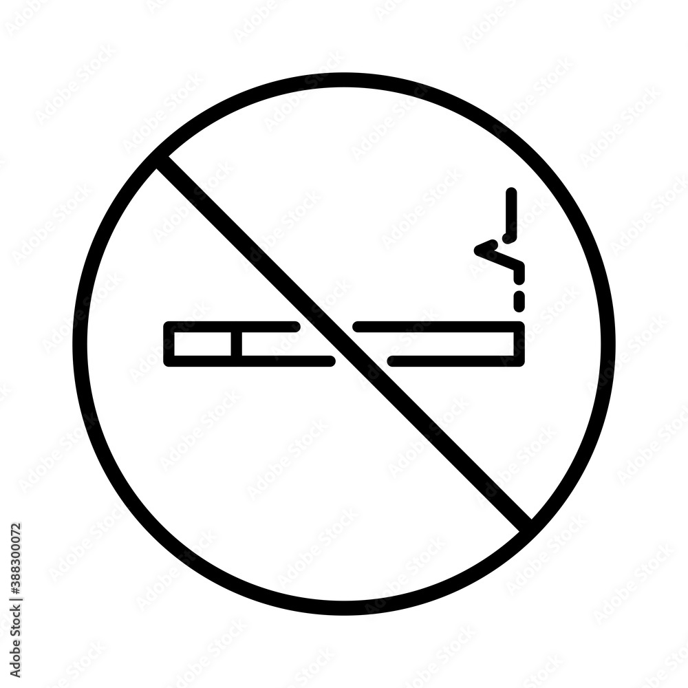 Vector illustration of no smoking icon on white background Vector illustration of no smoking icon on white background
