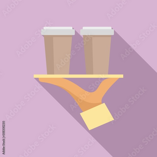 Internship coffee cup tray icon. Flat illustration of internship coffee cup tray vector icon for web design
