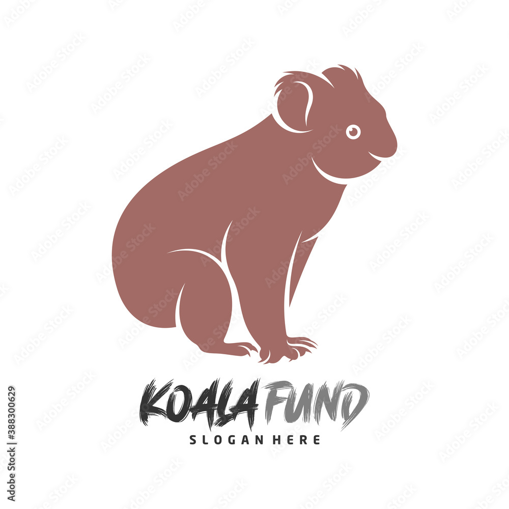 Obraz premium Koala logo design vector. Illustration design koala logo template. Icon Symbol