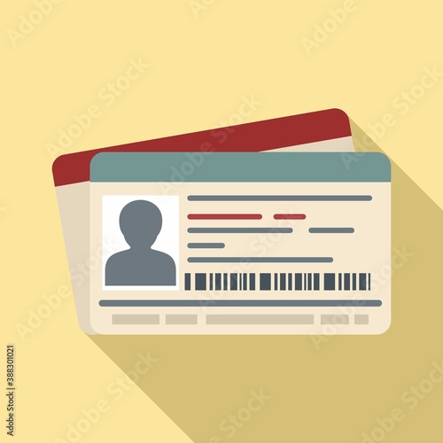 Id passport card icon. Flat illustration of id passport card vector icon for web design