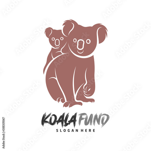 Koala logo design vector. Illustration design koala logo template. Icon Symbol