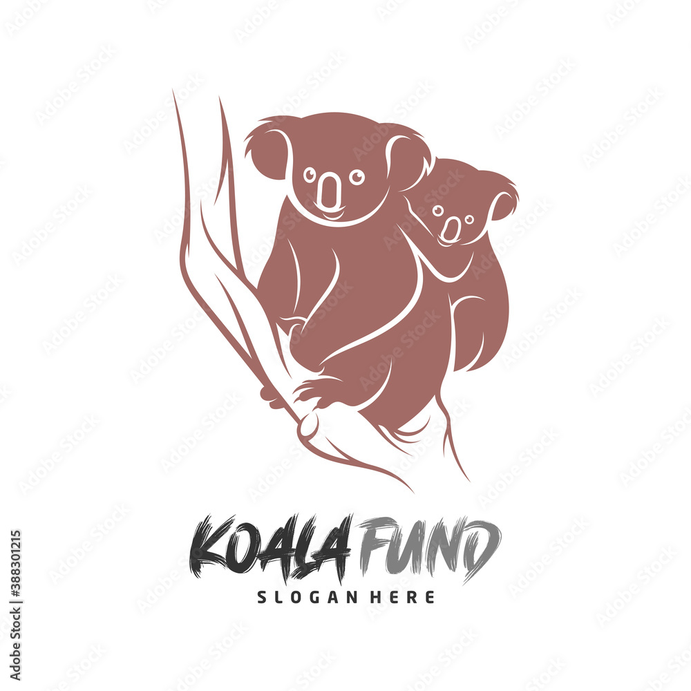 Koala logo design vector. Illustration design koala logo template. Icon Symbol Koala logo design vector. Illustration design koala logo template. Icon Symbol