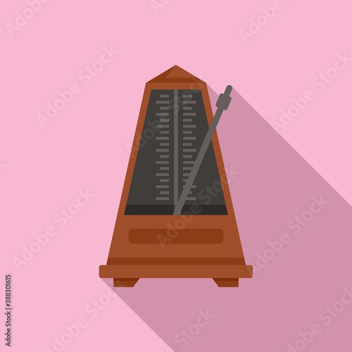 Music metronome icon. Flat illustration of music metronome vector icon for web design