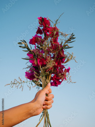 Flower bouquet engagement