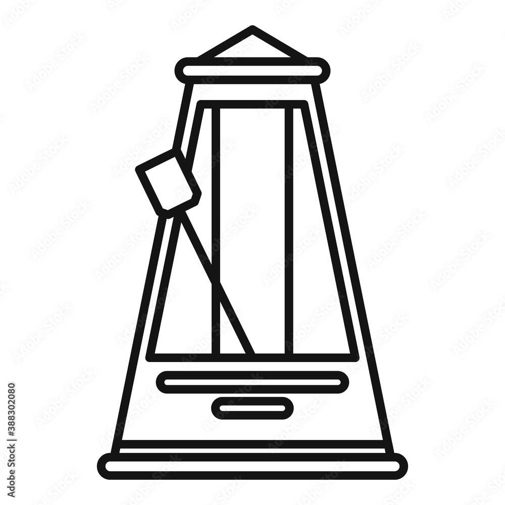 Mechanical metronome icon. Outline mechanical metronome vector icon for web design isolated on white background