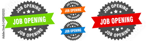 job opening sign. round ribbon label set. Seal
