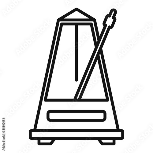 Music metronome icon. Outline music metronome vector icon for web design isolated on white background