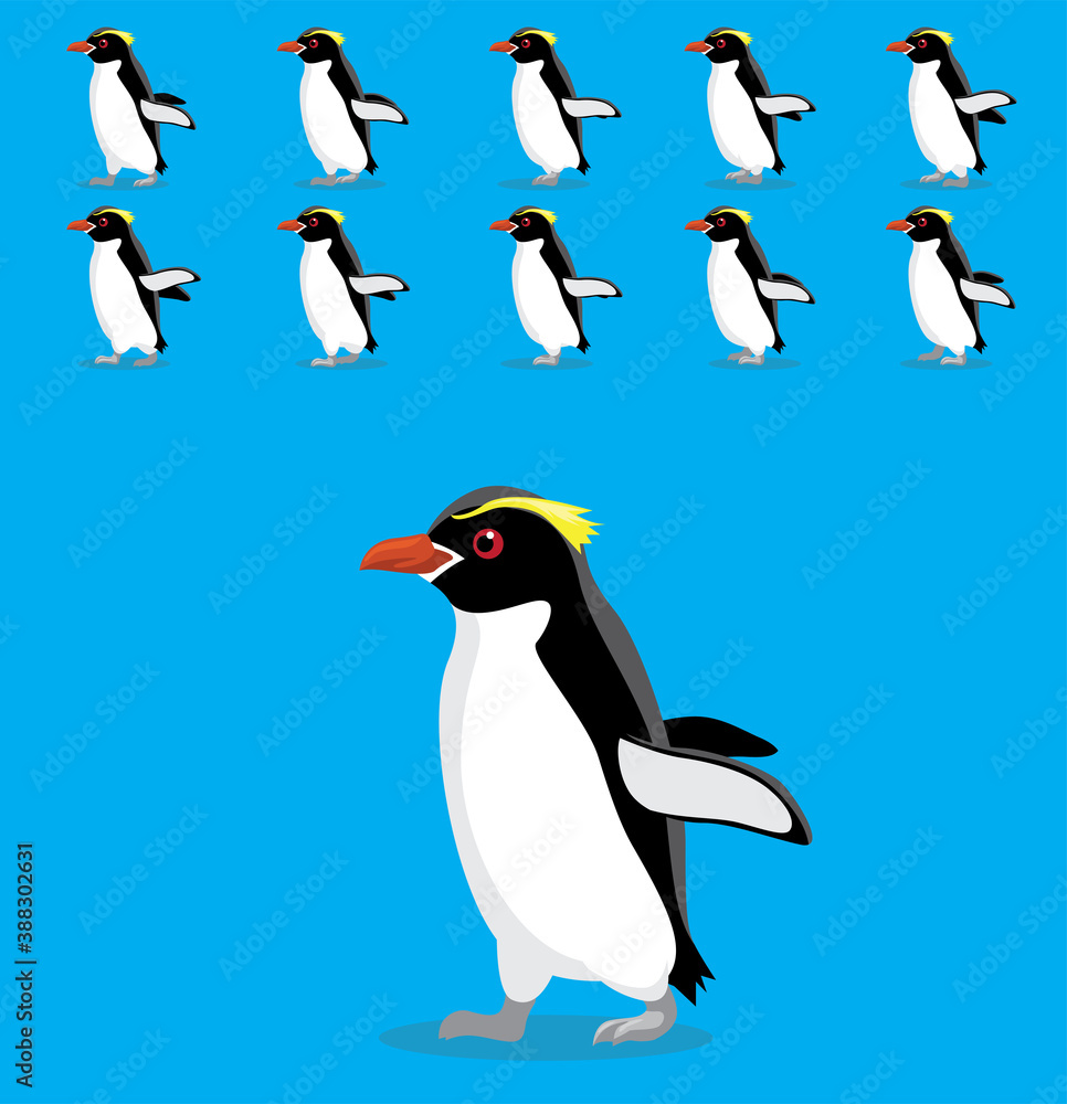 Naklejka premium Animal Animation Sequence Snares Penguin Cartoon Vector