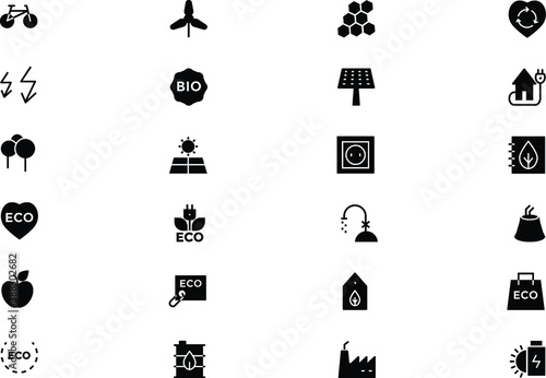 
Ecology Colored Vector Icons 
 photo