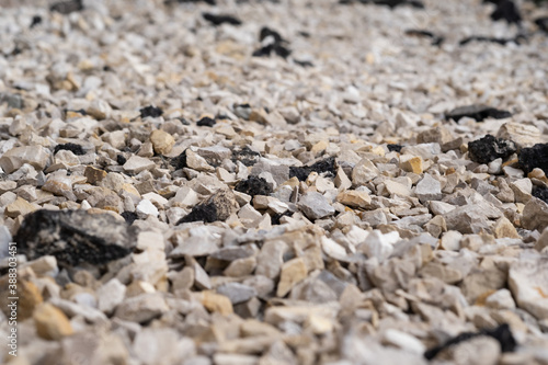 Crushed stone, gravel, preparation for asphalt laying