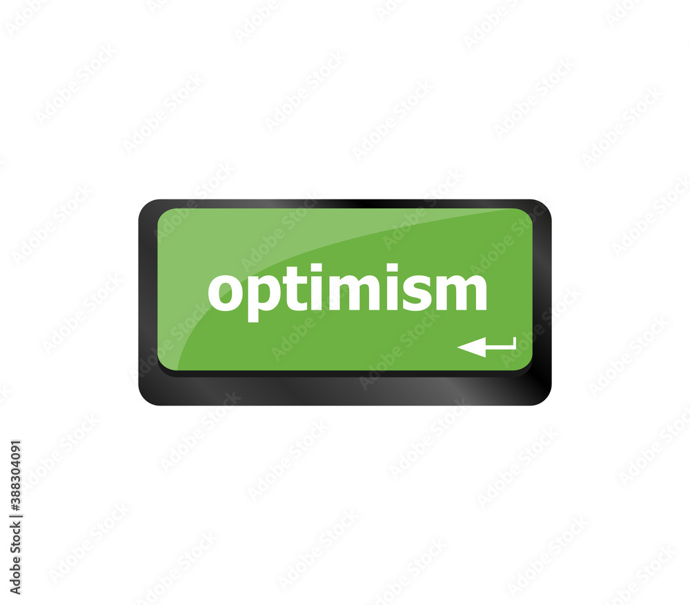 optimism button on the laptop keyboard close-up optimism button on the laptop keyboard close-up