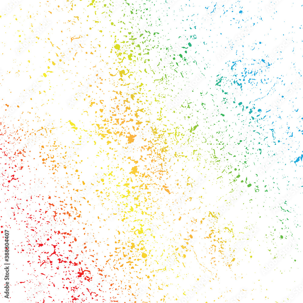grunge rainbow spashes on black background, vector.  Colorful dust explode. 