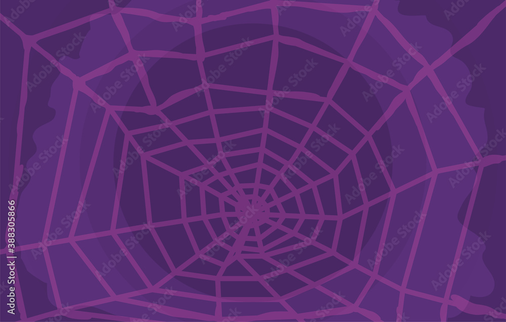 Obraz premium Purple Background with Spider Web, Vector Illustration