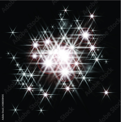 Glow light effect isolated on transparent background for New year decoration . Christmas flash . Vector