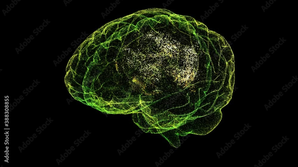 Futuristic head up display of virtual holographic biomedical brain neuron pathology and diagnostic scan. Loop motion element with alpha channel Futuristic head up display of virtual holographic biomedical brain neuron pathology and diagnostic scan. Loop motion element with alpha channel