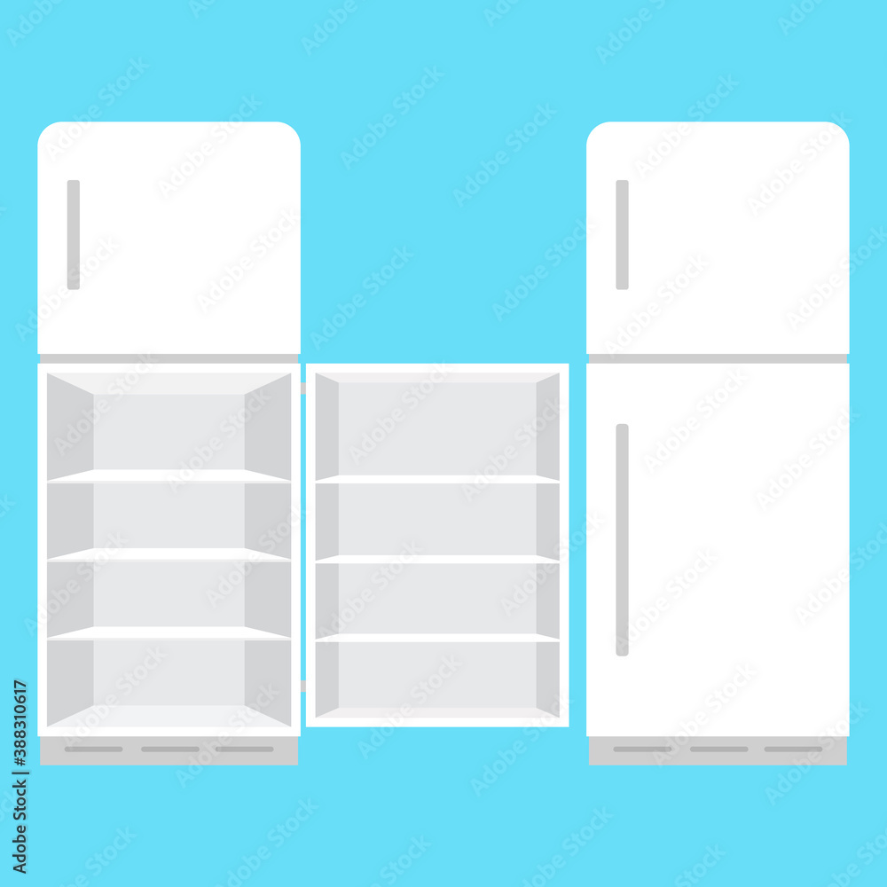 Refrigerator with open doors. Vector illustration Refrigerator with open doors. Vector illustration